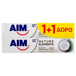 AIM | Οδοντόκρεμα Nature Elements Coco White 75ml 1+1 Δώρο