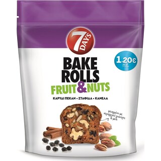 7DAYS | BAKE ROLLS | Παξιμαδάκια Καρύδι Σταφίδα Κανέλα 80g