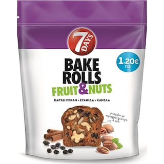 7DAYS | BAKE ROLLS | Παξιμαδάκια Καρύδι Σταφίδα Κανέλα 80g