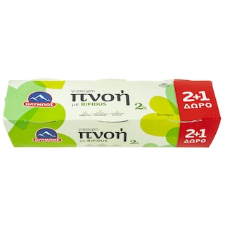ΠΝΟΗ | OLYMPOS YOGHURT PNOI 2% 2Χ170G ΚΑΙ 170GR GIF   170GR GIFT