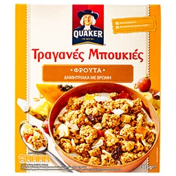 QUAKER | Δημητριακά Τραγανές Μπουκιές Φρούτα 375g