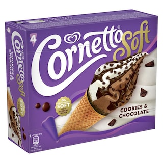 CORNETTO | Παγωτό Πύραυλος Σοκολάτα Μπισκότο 4x81g