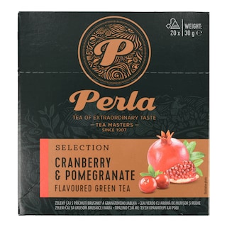PERLA BEVERAGES | Τσάι Πράσινο Κράνμπερι και Ρόδι 20x1.5g