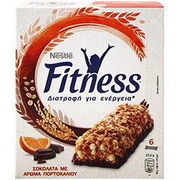 NESTLE | FITNESS | ΜΠΑΡΕΣ ΔΗΜΗΤΡΙΑΚΩΝ ΣΟΚΟΛΑΤΑ ΚΑΙ ΠΟΡΤΟΚΑΛΙ  6 Χ 23.5 GR