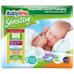 Πάνες Μωρού Sensitive Newborn Νο1 26 Τεμάχια