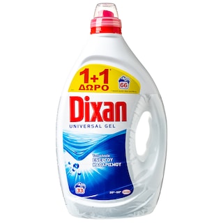 DIXAN | Υγρό Απορρυπαντικό Πλυντηρίου Ρούχων Deep Clean 33 Μεζούρες 1+1 Δώρο