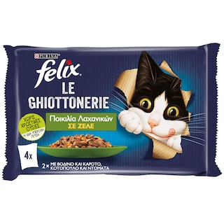 FELIX | Γατοτροφή AGAIL Ποικιλία Λαχανικών με Κρέας 4x85g