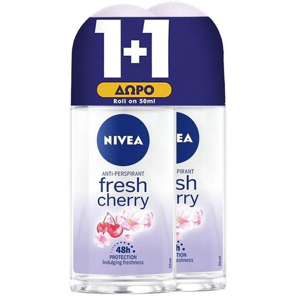 NIVEA | Αποσμητικό Roll On Fresh Cherry 50ml 1+1 Δώρο | AB