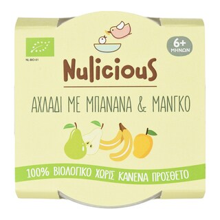 - | Φρουτόκρεμα Nulicious Bio Αχλάδι Μπανάνα Μάνγκο