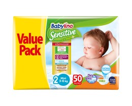 BABYLINO | Πάνες Μωρού Sensitive Χαμομήλι Νο2 50 Τεμάχια