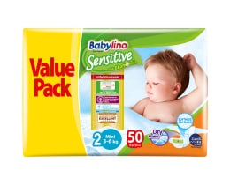 BABYLINO | Πάνες Μωρού Sensitive Χαμομήλι Νο2 50 Τεμάχια