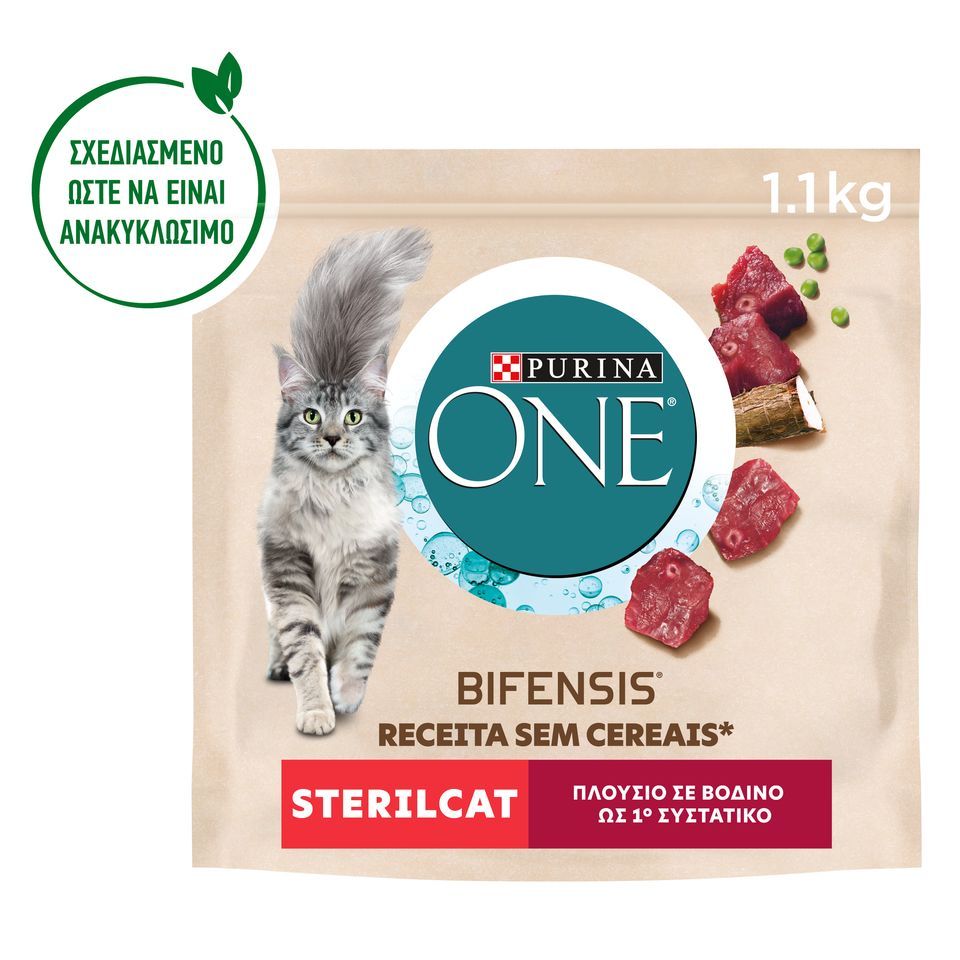 PURINA ONE Γατοτροφή Sterilcat Bifensis Βοδινό 1.1kg
