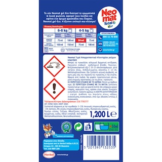 NEOMAT | Υγρό Πλυντηρίου Ρούχων Gel Eco Χρωματιστά 24 Μεζούρες