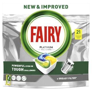 FAIRY | Κάψουλες Πλυντηρίου Πιάτων Allin1 Platinum Λεμόνι 21 Τεμάχια