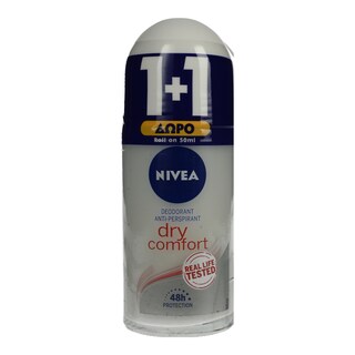 NIVEA | Αποσμητικό Roll On Dry Comfort 50ml 1+1 Δώρο