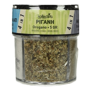 KOLLECTIVA | Αλατιέρα 4 Θέσεων με Αλάτι Πιπέρι Ρίγανη Θυμάρι 70g