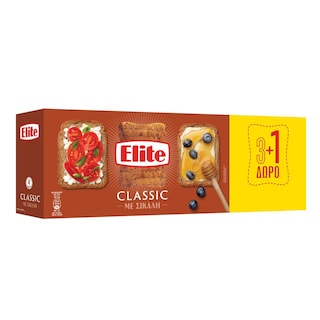 ELITE | Φρυγανιές Σίκαλης 4x90g 3+1 Δώρο