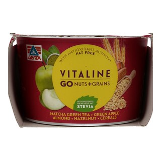 VITALINE | Επιδόρπιο Γιαουρτιού Go Nuts & Grains Πράσινο Μήλο & Matcha 2Χ180 gr