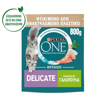 PURINA ONE | Γατοτροφή Delicate Γαλοπούλα & Ρύζι 800g