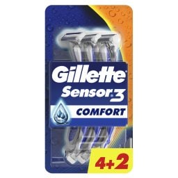 GILLETTE | SENSOR 3 | Ξυριστική Μηχανή Μιας Χρήσης Comfort 3 Προσφορά 4+2 Τεμάχια Δώρο 6 Τεμάχια