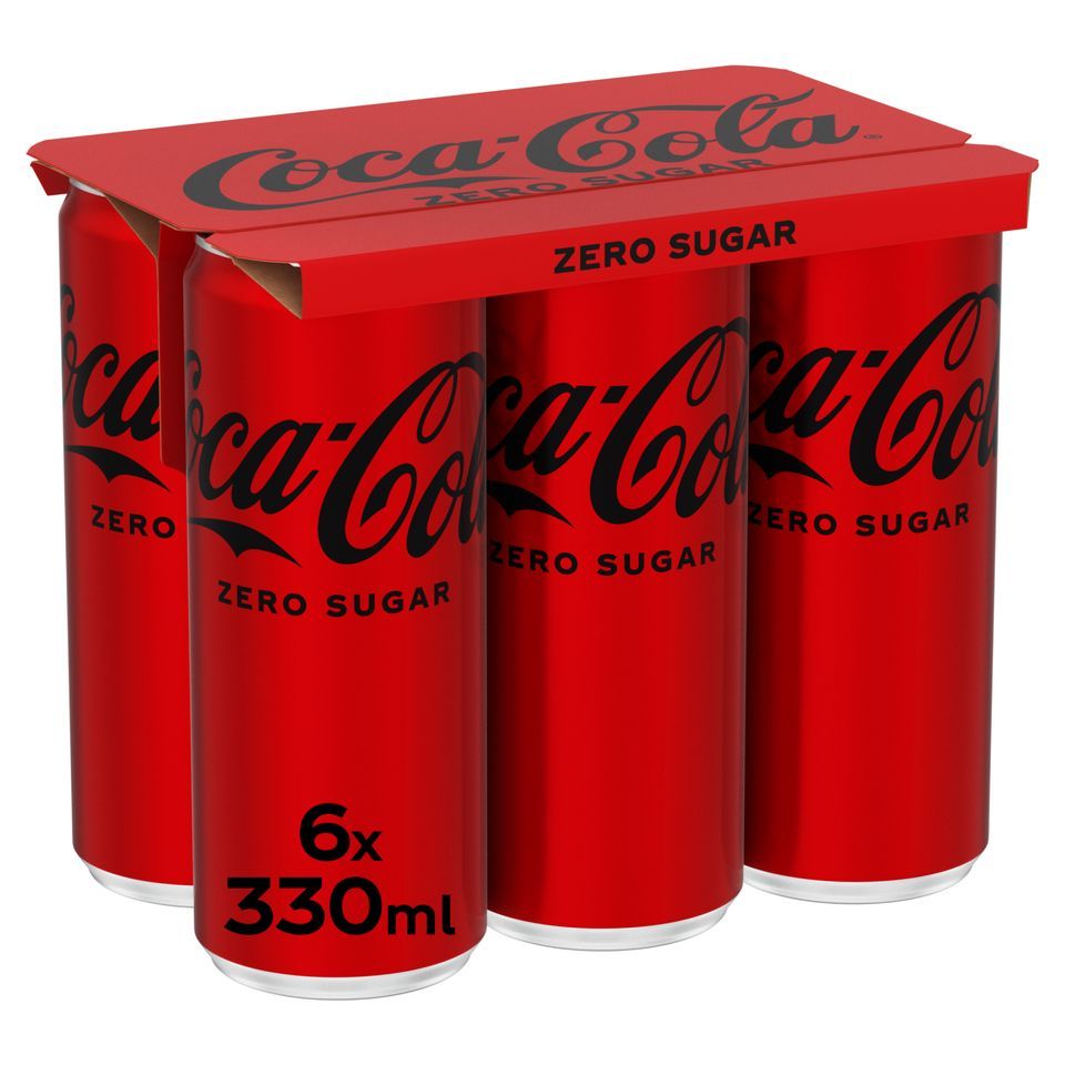 COCA COLA Αναψυκτικό Cola Zero Κουτί 6x330ml