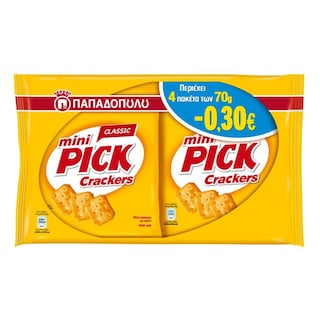 ΠΑΠΑΔΟΠΟΥΛΟΥ | Κράκερς Mini Pick Classic 4x70g Έκπτωση 0.30Ε