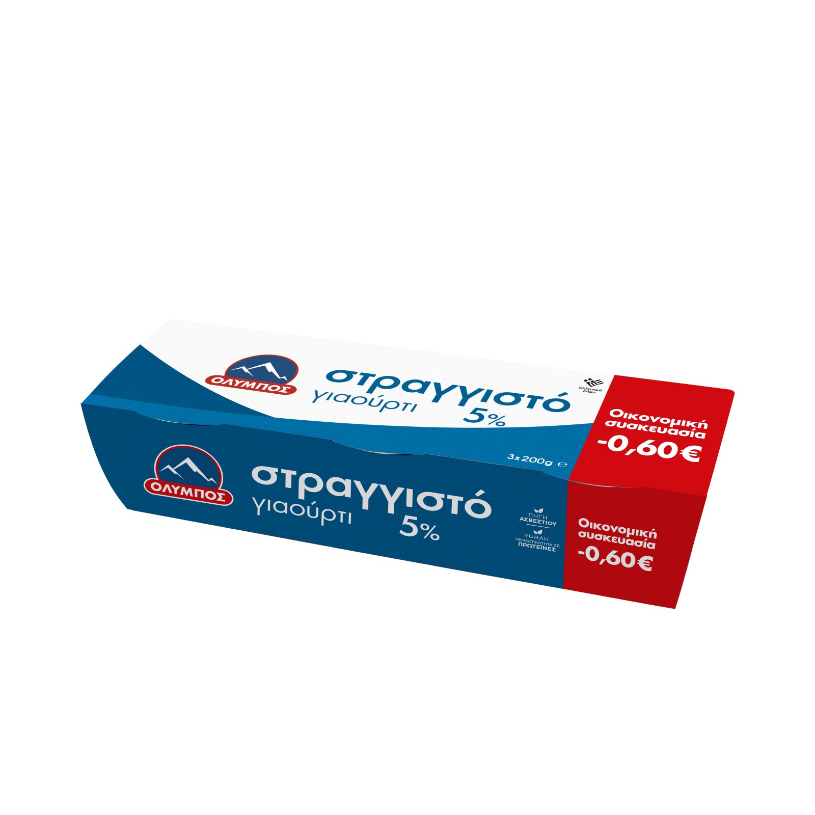 Γιαούρτι Στραγγιστό 5% Λιπαρά 3x200g Έκπτωση 0.60Ε
