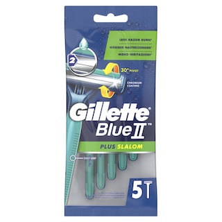 GILLETTE | BLUE II PLUS SLALOM | Ξυριστική Μηχανή Μιας Χρήσης Plus Slalom 5 Τεμάχια