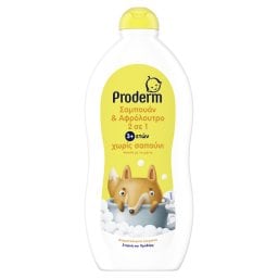 PRODERM | Σαμπουάν & Αφρόλουτρο Χωρίς Σαπούνι 3+ Ετών 700ml