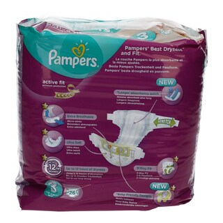 PAMPERS | ACTIVE FIT | ΠΑΝΕΣ ΜΩΡΟΥ MIDI No 3 26 ΤΕΜ
