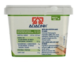- | ΦΕΤΑ 400GR ΤΑΠΕΡ 40% ΛΙΓ ΑΛΑΤΙ 0.80Ε