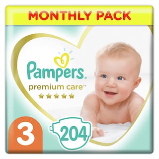 PAMPERS | Πάνες Μωρού Premium Care Νο3 Αποκλειστικά Online 204 Τεμάχια