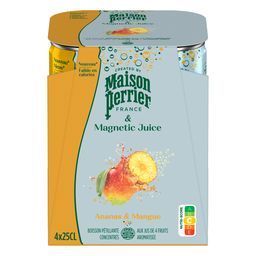 PERRIER | Ανθρακούχο Νερό Maison Perrier Ανανάς και Μάνγκο 4x250ml
