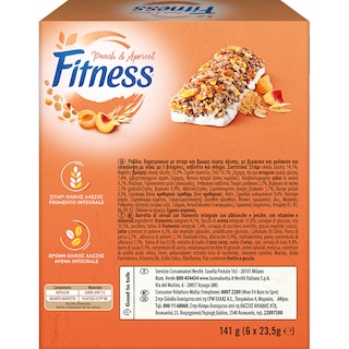NESTLE | FITNESS | Μπάρες Δημητριακών Ροδάκινο Βερίκοκο 6 X 23.5gr