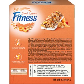 NESTLE | FITNESS | Μπάρες Δημητριακών Ροδάκινο Βερίκοκο 6 X 23.5gr