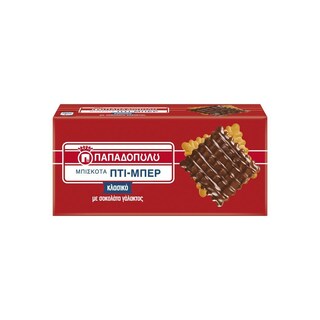 ΠΑΠΑΔΟΠΟΥΛΟΥ | ΠΤΙ ΜΠΕΡ | Μπισκότα Πτι Μπερ με Επικάλυψη Σοκολάτας 200g