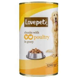 LOVEPET | Σκυλοτροφή Υγρή Πουλερικά 1.24kg