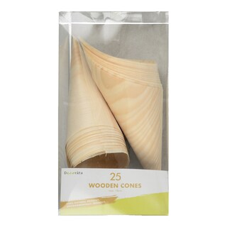 DECORATA | Χωνάκια Ξύλινα 25 Τεμάχια