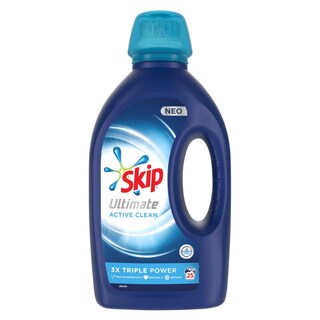 SKIP | Υγρό Πλυντηρίου Ρούχων Ultimate Active Clean 25 Μεζούρες 1+1 Δώρο
