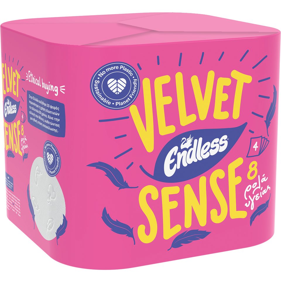 Χαρτί Υγείας Velvet Sense 4 Φύλλα 8 Ρολά 840g