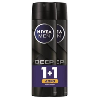 NIVEA | Αποσμητικό Spray Men Deep 150ml 1+1 Δώρο