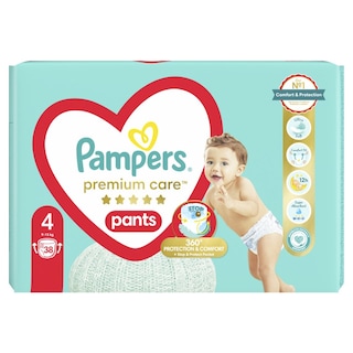 PAMPERS | Πάνες βρακάκι Μωρού Premium Pants Νο4 9-15kg 38 Τεμάχια