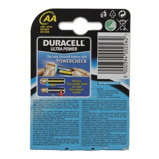 DURACELL | Μπαταρίες Αλκαλικές Ultra Power AA 4 Τεμάχια