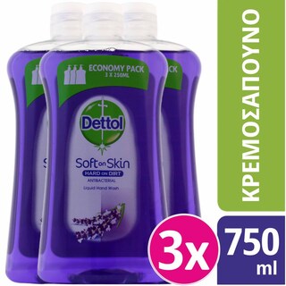 DETTOL | Κρεμοσάπουνο Soothe Λεβάντα Αποκλειστικά Online 3x750ml