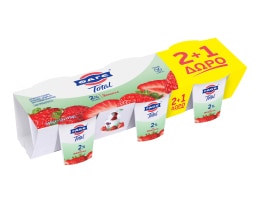 TOTAL | Επιδόρπιο Γιαουρτιού Φράουλα 3 Χ 170 gr 2+1 Δώρο ΔΩΡ 170ΓΡ