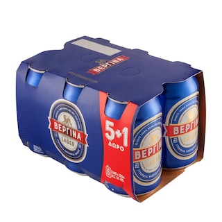 ΒΕΡΓΙΝΑ | Μπύρα Lager Κουτί 6X330ml 5+1 Δώρο 330ML 5+1 ΔΩΡΟ