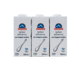 ΟΛΥΜΠΟΣ | Κρέμα Γάλακτος 12% Λιπαρά 3 x 200 ml 2+1 Δώρο