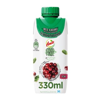 AMITA | Φρουτοποτό Free Βύσσινο Στέβια 330ml