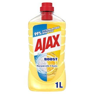 AJAX | Καθαριστικό Πατώματος Boost Μαγειρική Σόδα Λεμόνι 1lt