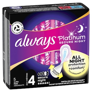 ALWAYS | Σερβιέτες Platinum Ultra Secure Night 5 Τεμάχια